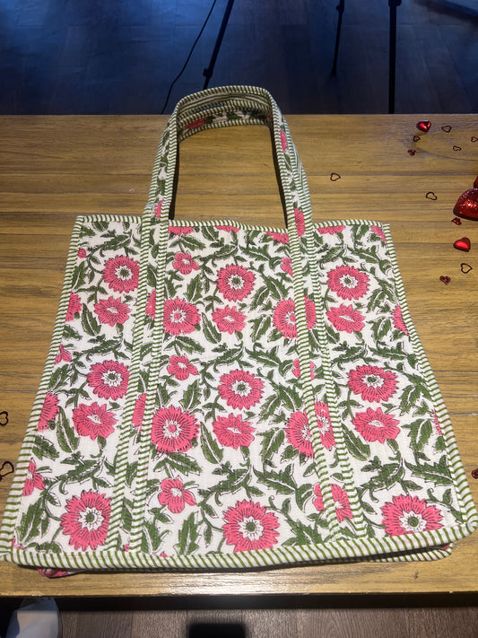 Rosey Riot Print XL Quilted Reversible Tote